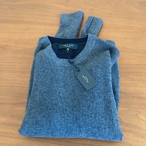 Men’s rag & bone charcoal ribbed wool/cashmere sweater XL with tags